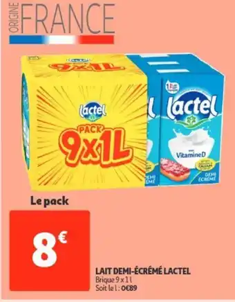 Auchan Lait demi-ecreme lactel le pack aanbieding