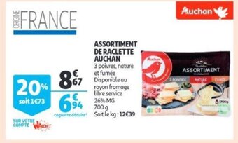 Auchan Assortiment de raclette aanbieding