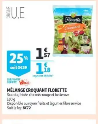 Auchan Melange croquant florette 180g aanbieding