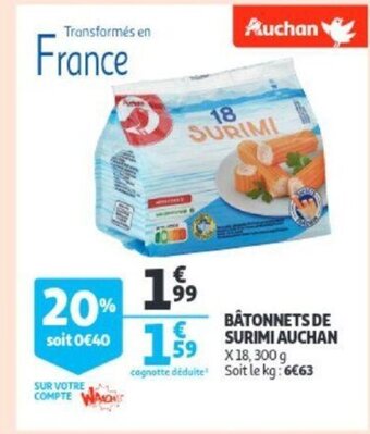 Auchan Batonnets de surimi aanbieding