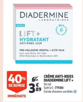 Auchan Creme anti-rides diadermine lift 50ml aanbieding
