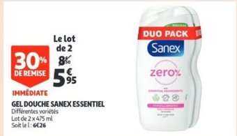 Auchan Gel douche sanex essentiel aanbieding