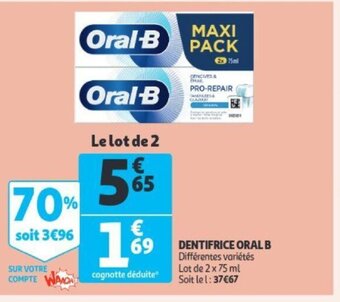 Auchan Dentifrice oral b aanbieding