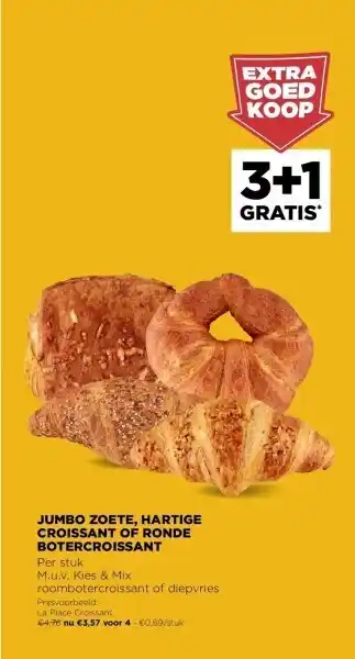 Jumbo zoete, hartige croissant of ronde botercroissant