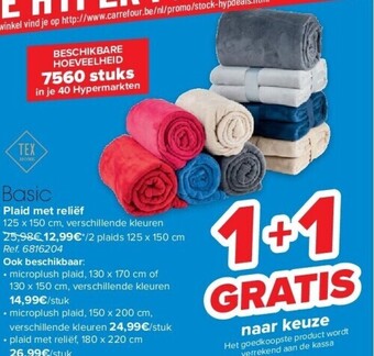 Carrefour Plaid met reliëf aanbieding