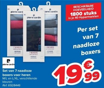 Carrefour Set van 7 naadloze boxers voor heren aanbieding