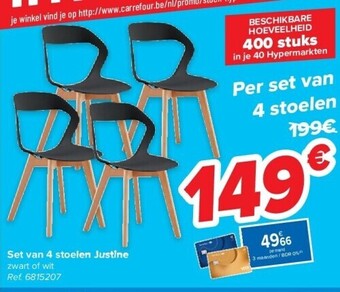 Carrefour Set van 4 stoelen justine aanbieding
