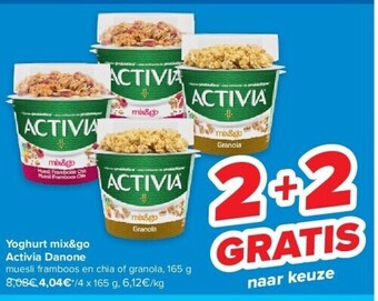 Carrefour Yoghurt mix&go activia danone aanbieding