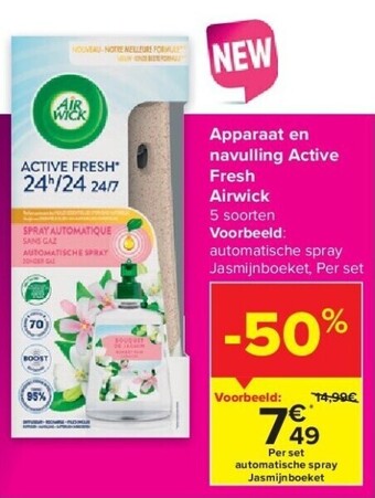 Carrefour Apparaat en navulling active fresh airwick aanbieding