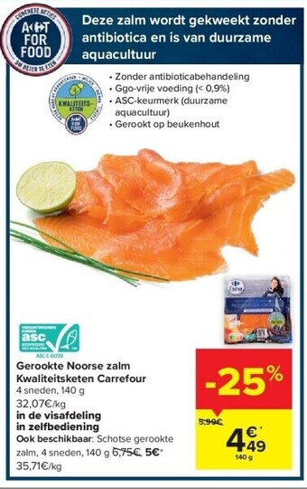 Carrefour Gerookte noorse zalm kwaliteitsketen carrefour aanbieding