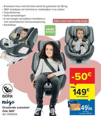 Carrefour Draaiende autostoel one 360° aanbieding