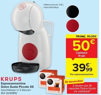 Carrefour Espressomachine dolce gusto piccolo xs aanbieding