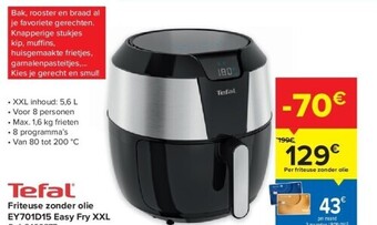 Carrefour Friteuse zonder olie ey701d15 easy fry xxl aanbieding