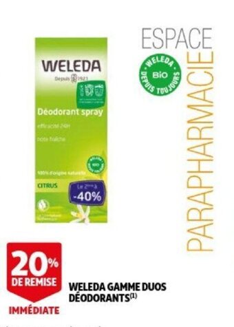 Weleda gamme duos deodorants