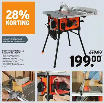 GAMMA Black+Decker tafelzaag BES720-QS 1800W art. 148877 aanbieding