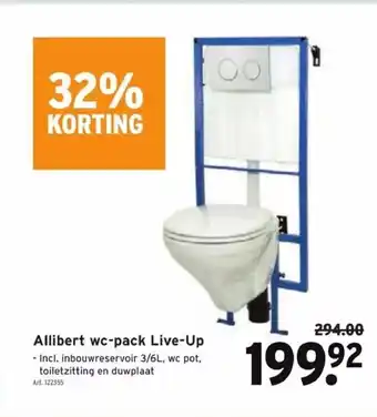 GAMMA Allibert wc-pack live-up 3/6L art. 122355 aanbieding