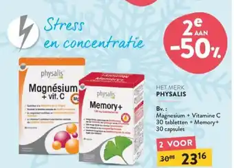 Di Physalis Magnesium + Vitamine C 30 Tabletten + Memory + 30 Capsules aanbieding