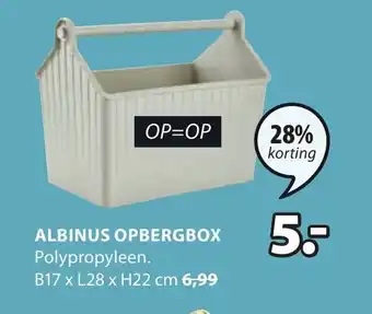 Jysk Albinus opbergbox polypropyleen 17 x 28 x 22cm aanbieding