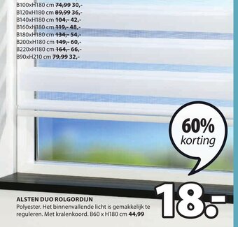 Jysk Alsten duo rolgordijn aanbieding