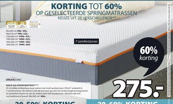 Jysk Dreamzone gold S30 springmatras aanbieding