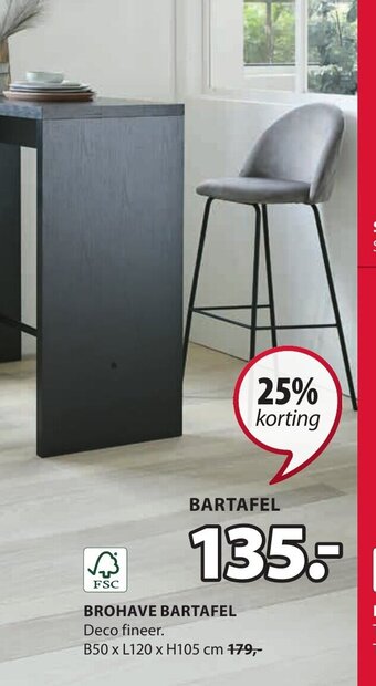 Jysk Brohave bartafel aanbieding