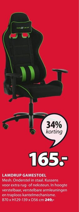 Jysk Lamdrup gamestoel aanbieding
