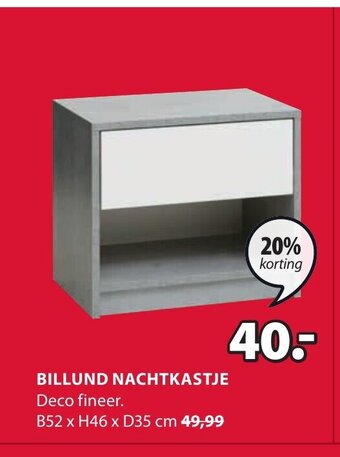 Jysk Billund nachtkastje aanbieding