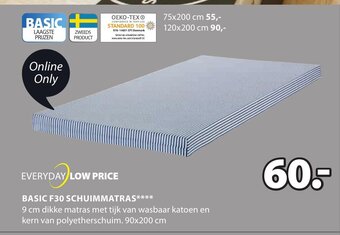 Jysk Basic F30 schuimmatras 90 x 200cm aanbieding