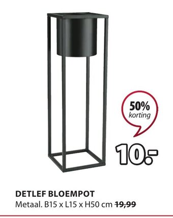 Jysk Detlef bloempot 15 x 15 x 50cm aanbieding