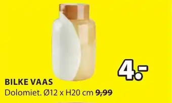 Jysk Bilke vaas 12 x 20cm aanbieding