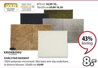 Jysk Kronborg karlstad badmat 50 x 80cm aanbieding