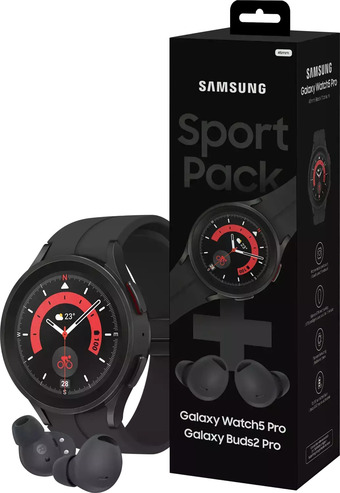 Krëfel Galaxy watch5 pro black titanium + galaxy buds2 pro gray aanbieding