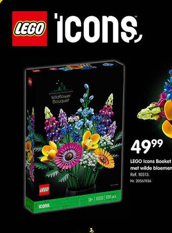 Fun Lego icons boeket met wilde bloemen aanbieding