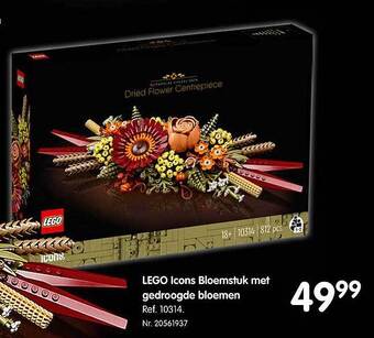 Fun Lego icons bloemstuk met gedroogde bloemen aanbieding