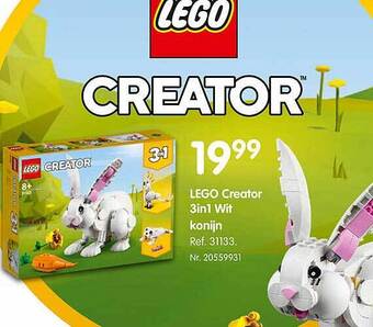 Fun Lego creator 3in1 wit konijn aanbieding