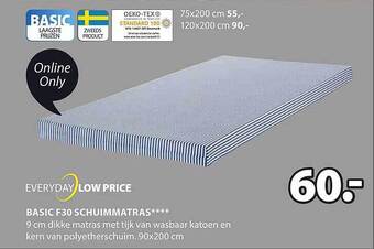 Jysk Basic f30 schuimmatras aanbieding