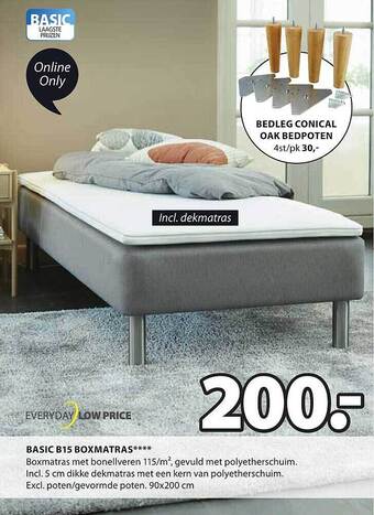 Jysk Basic b15 boxmatras aanbieding