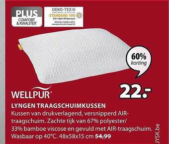 Jysk Lyngen traagschuimkussen aanbieding