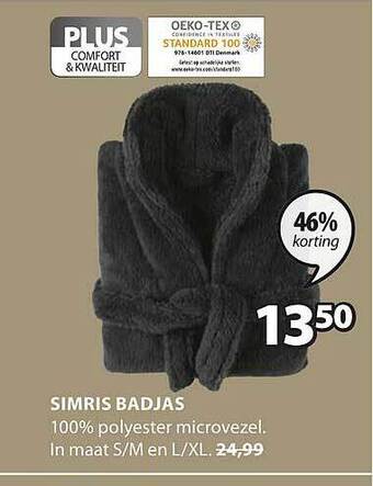 Jysk Simris badjas aanbieding