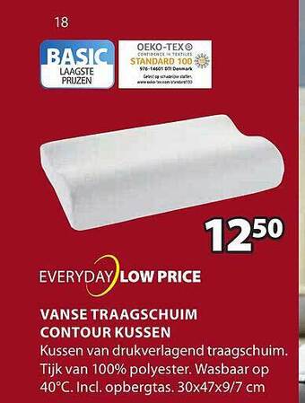 Jysk Vanse traagschuim contour kussen aanbieding