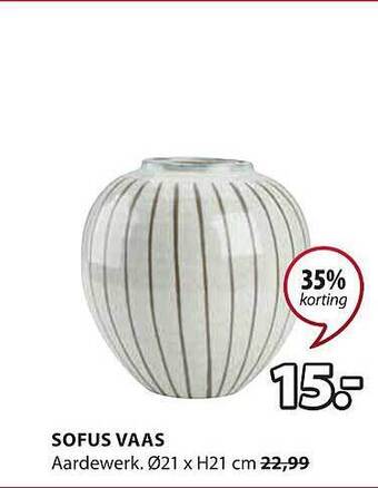 Jysk Sofus vaas aanbieding