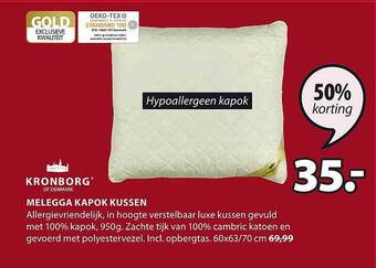 Jysk Melegga kapok kussen aanbieding