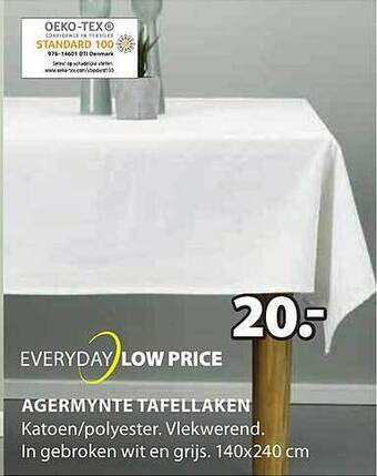 Jysk Agermynte tafellaken aanbieding