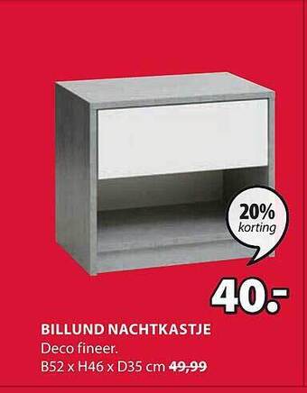 Jysk Billund nachtkastje aanbieding