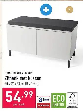 ALDI Home creation living zitbank met kussen aanbieding