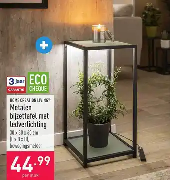 ALDI Home creation living metalen bijzettafel met ledverlichting aanbieding