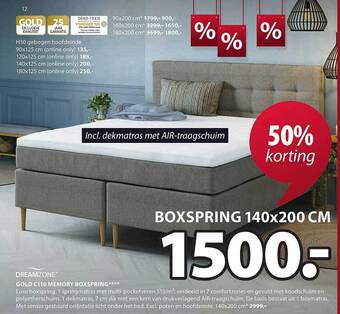 Jysk Gold c110 memory boxspring aanbieding