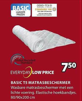 Jysk Basic t5 matrasbeschermer aanbieding