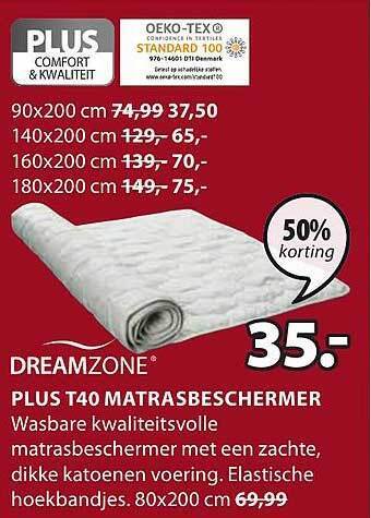 Jysk Plus t40 matrasbeschermer aanbieding