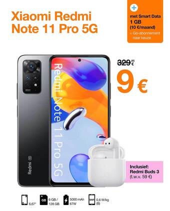 Orange Xiaomi redmi note 11 pro 5g aanbieding